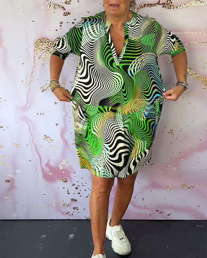 Ivy Bennett | Colorful V-Neck Dress