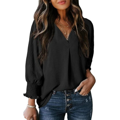Talyra – Casual Oversized V-Neck Tunic Top