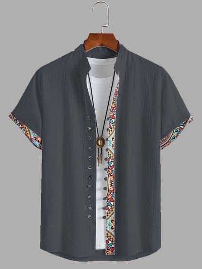 Ezra Cole | Color Block Tribal Cotton Shirt
