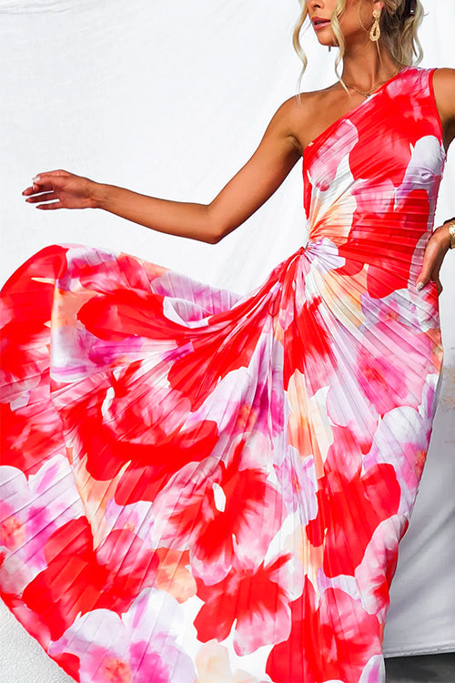 Adeline – Pleated One-Shoulder Summer Dress