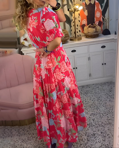 Amélie – Floral  V-Neck Pocket Dress