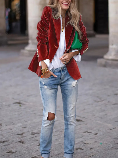 Faith | Elegant velvet blazer