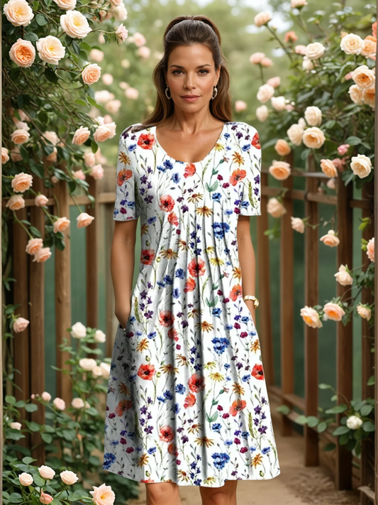 Aureva – Elegant Draped Midi Dress