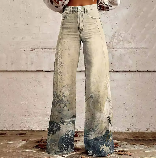 Ashley - Printed Wide-Leg Pants