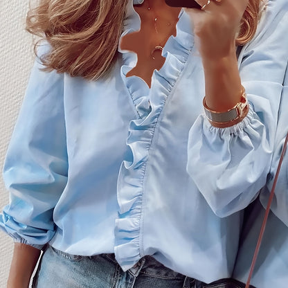 Seraphina – Ruffled V-Neck Blouse