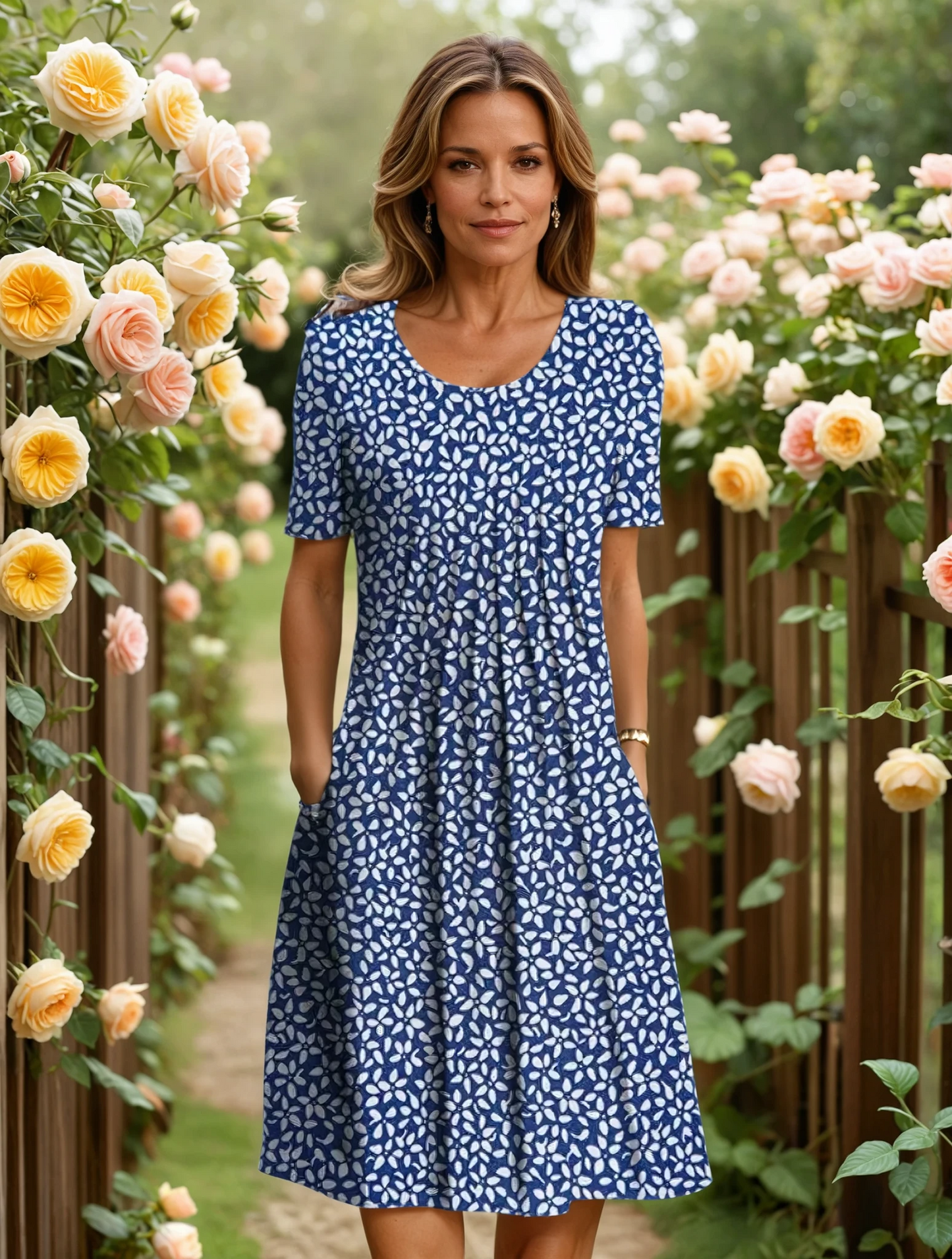 Aureva – Elegant Draped Midi Dress