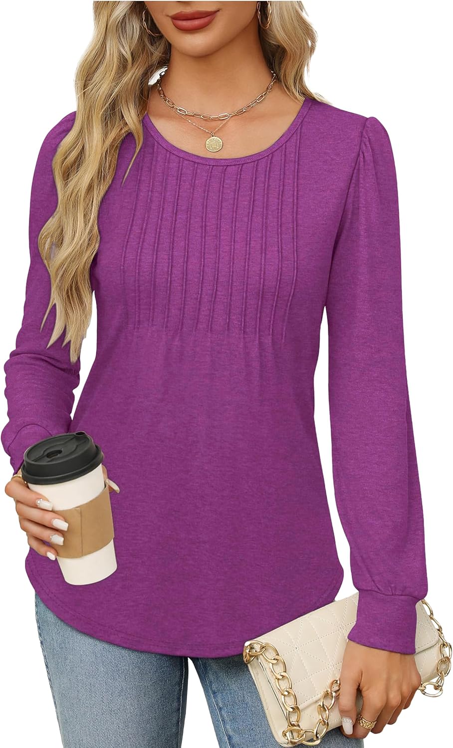 Bonnie | Pleated Shirt with Long Sleeves