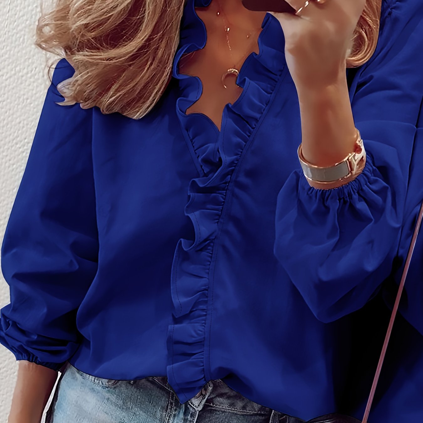 Seraphina – Ruffled V-Neck Blouse