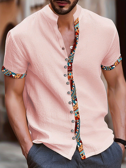 Ezra Cole | Color Block Tribal Cotton Shirt