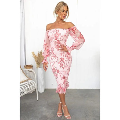 Sable | Off-Shoulder Patterned Tube Dress