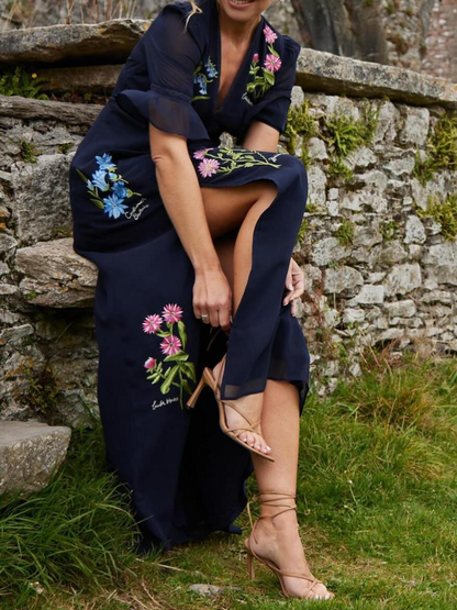 Isabelle |  Floral Embroidered Elegant Dress