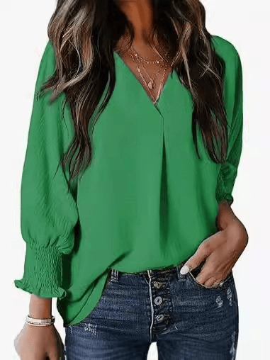 Talyra – Casual Oversized V-Neck Tunic Top