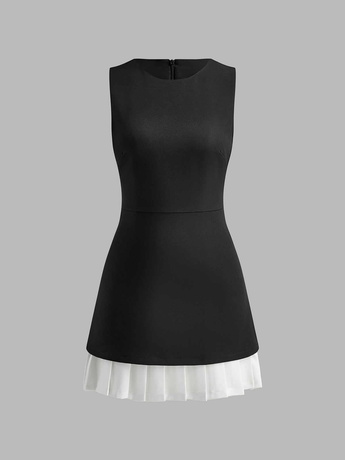 Camila | Two-Tone Sleeveless Pleated Short Dress