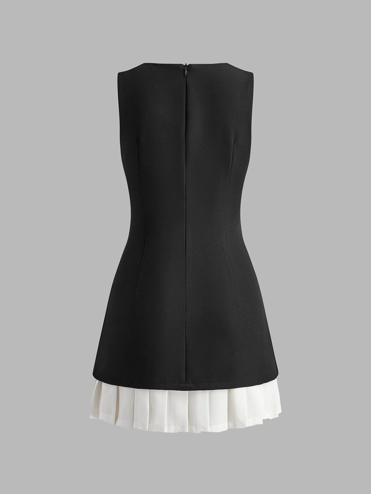 Camila | Two-Tone Sleeveless Pleated Short Dress