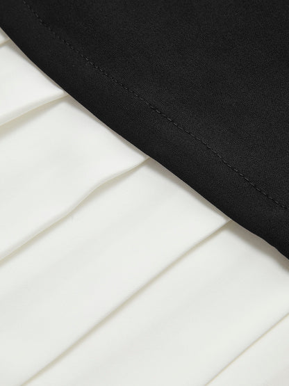 Camila | Two-Tone Sleeveless Pleated Short Dress