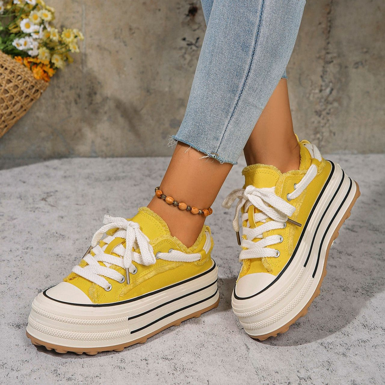 Luna West | Fringed Platform Sneaker