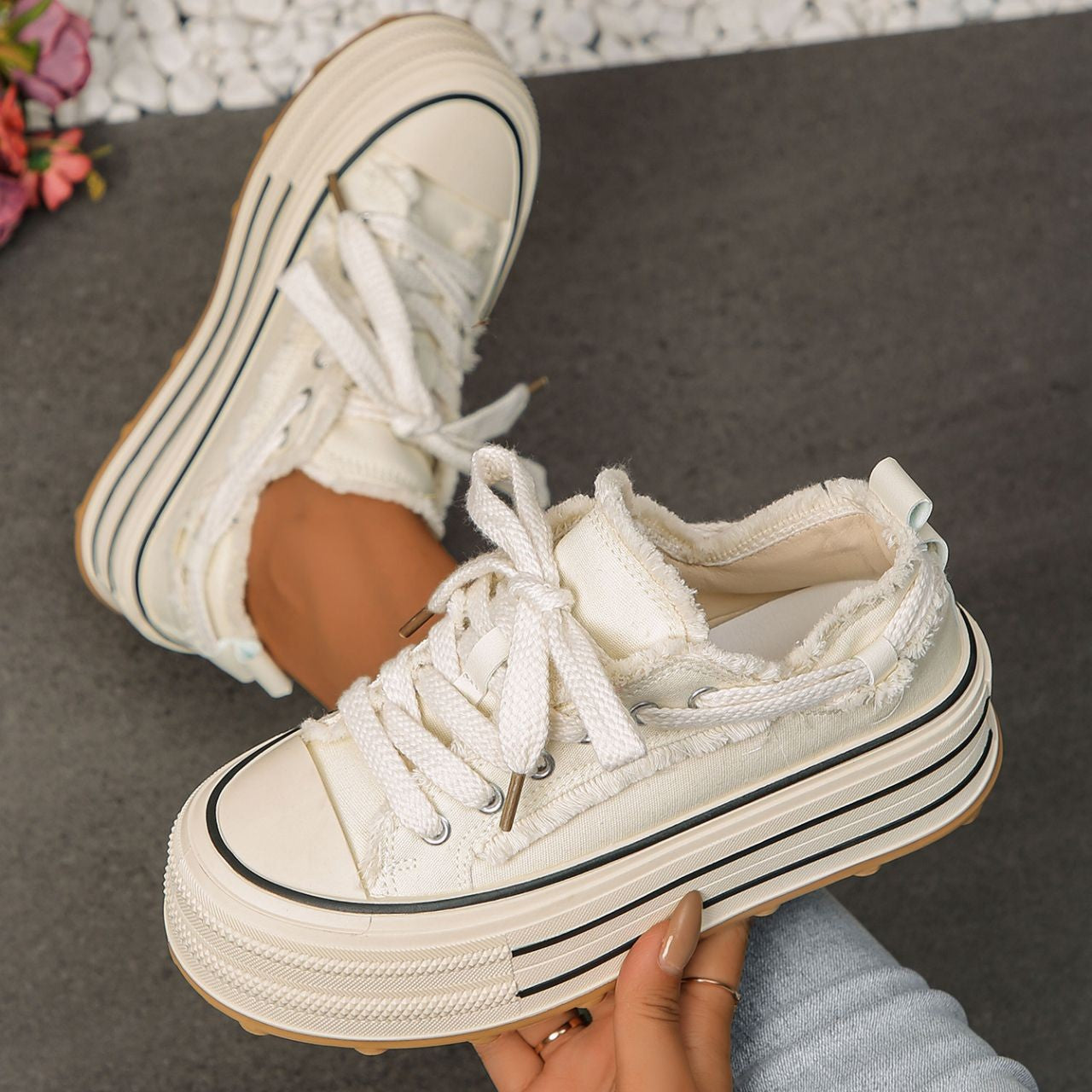 Luna West | Fringed Platform Sneaker