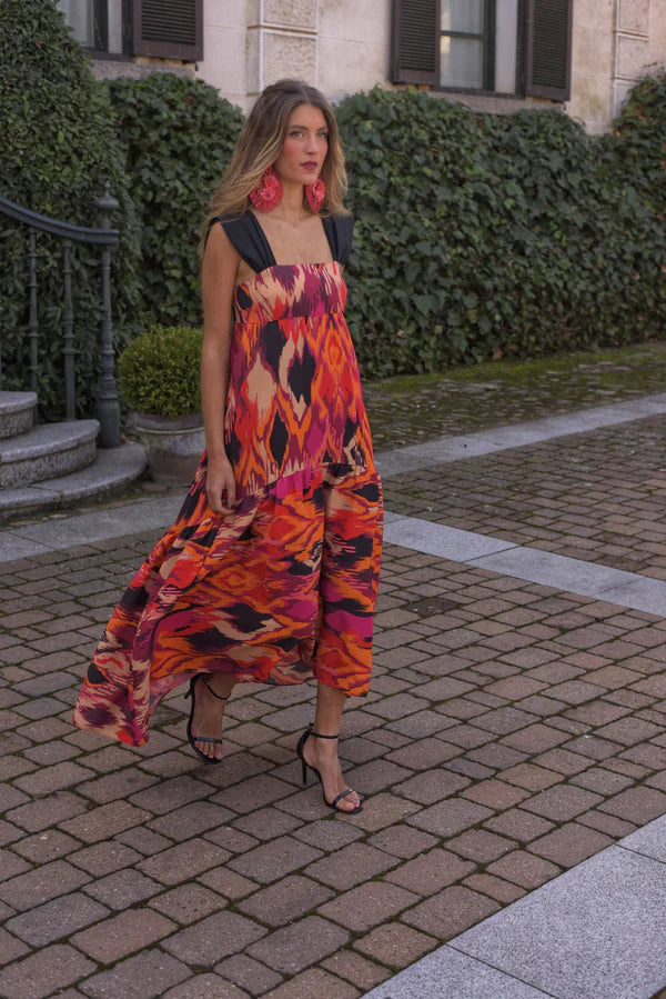 Virelle – Elegant Long Printed Dress