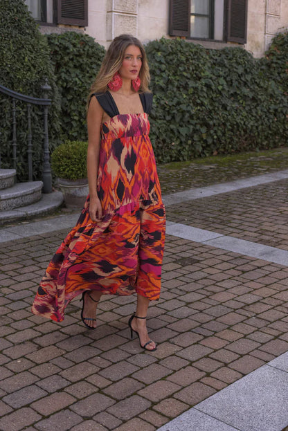 Virelle – Elegant Long Printed Dress