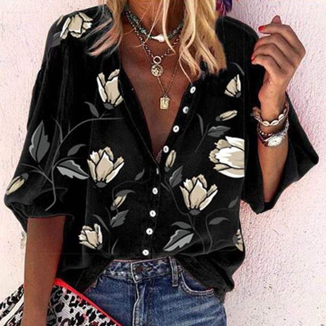 Bianca | Airy Floral Print Blouse