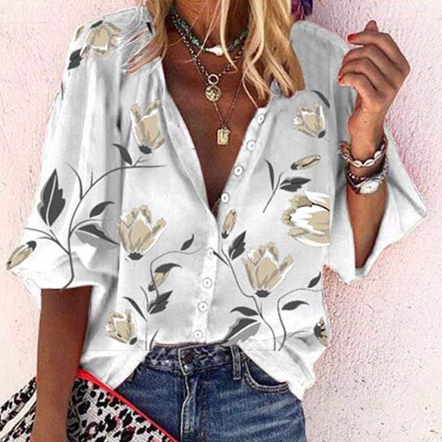 Bianca | Airy Floral Print Blouse