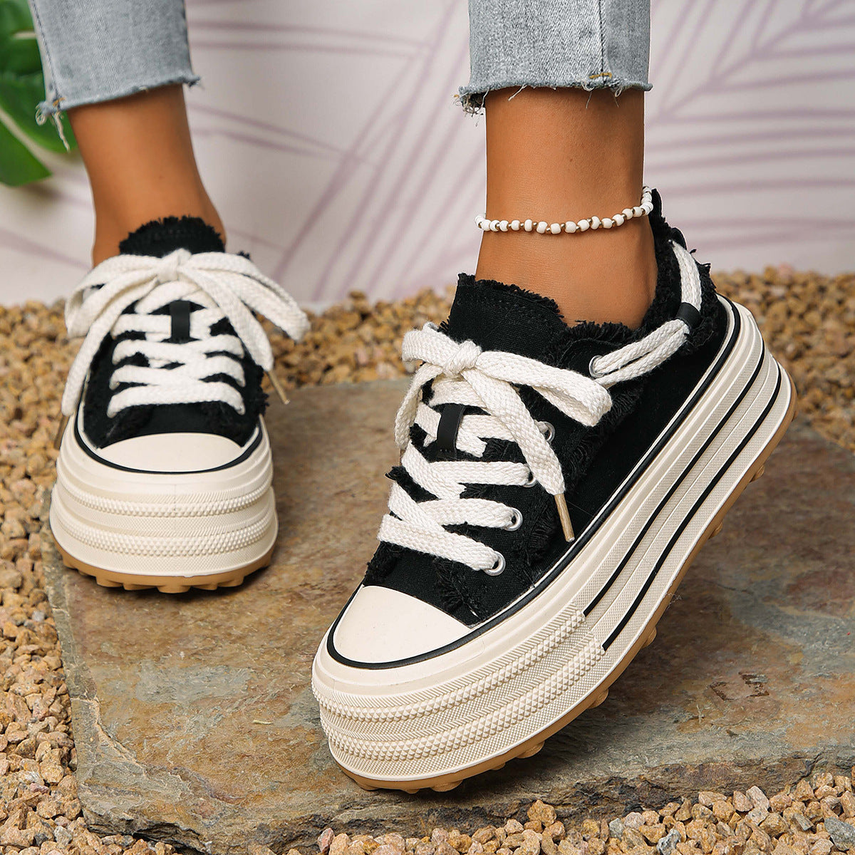 Luna West | Fringed Platform Sneaker