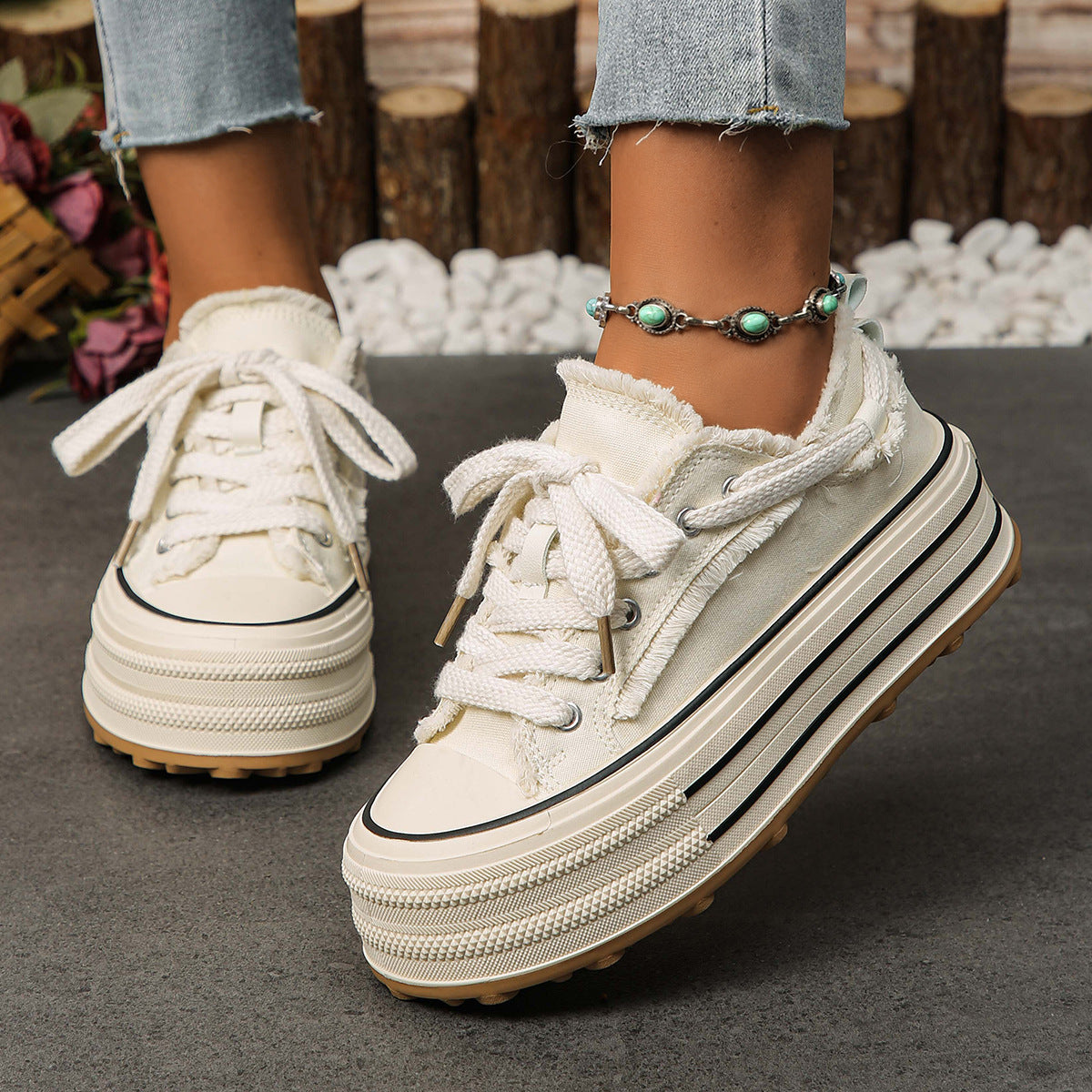 Luna West | Fringed Platform Sneaker
