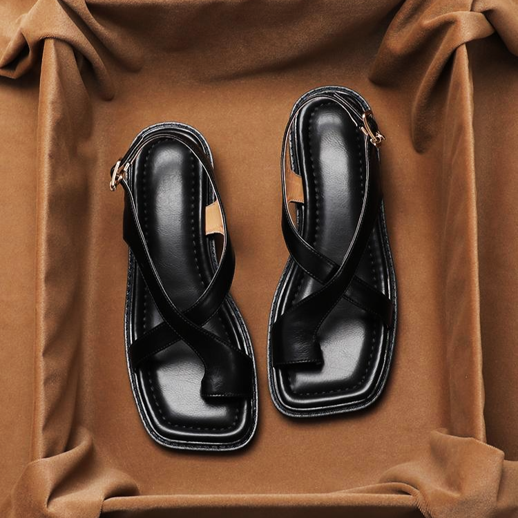 Lusette – Italian Leather Crisscross Sandals