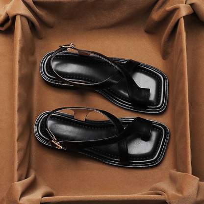 Lusette – Italian Leather Crisscross Sandals