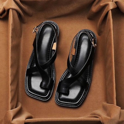Lusette – Italian Leather Crisscross Sandals