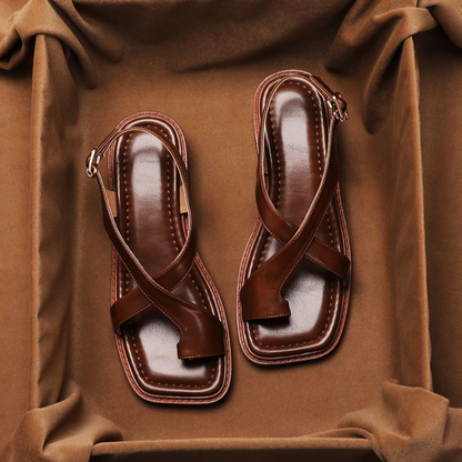Lusette – Italian Leather Crisscross Sandals