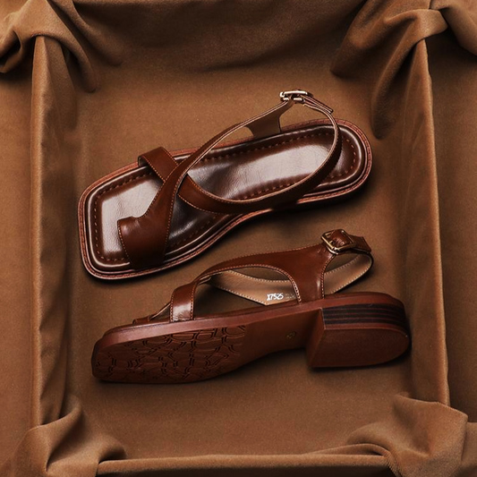 Lusette – Italian Leather Crisscross Sandals