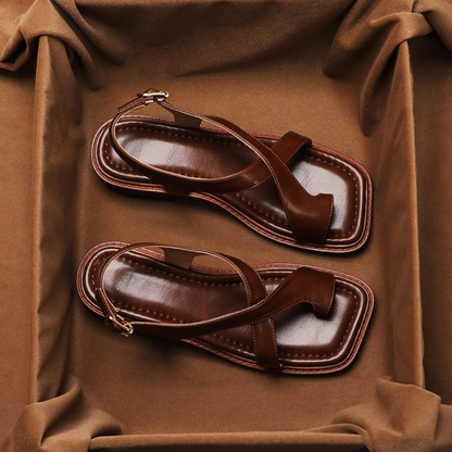 Lusette – Italian Leather Crisscross Sandals