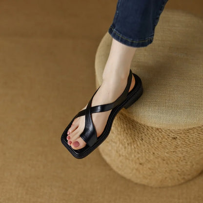 Lusette – Italian Leather Crisscross Sandals