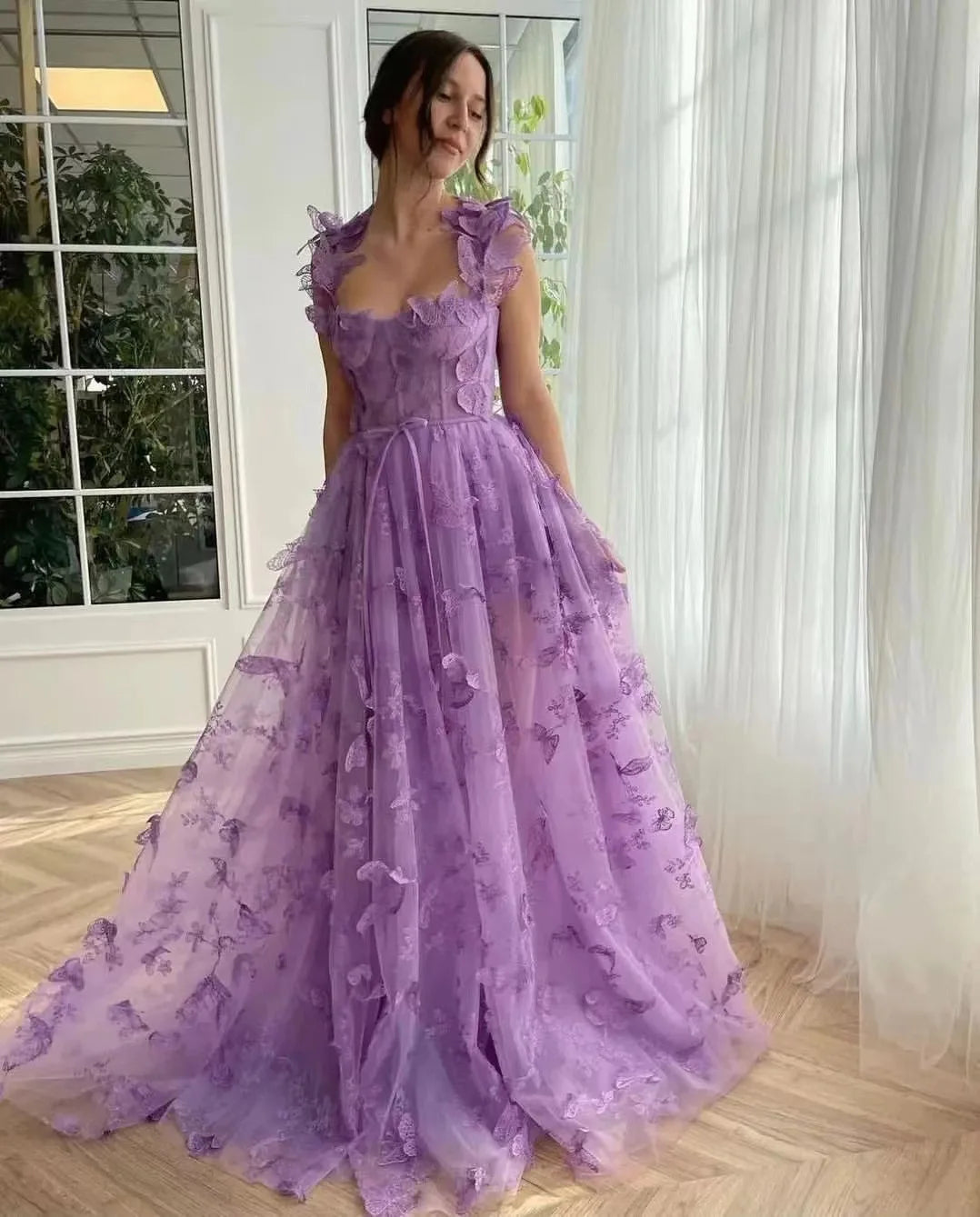 Amelia | Butterfly Sage Prom Gown