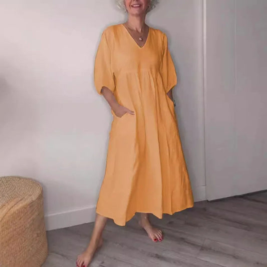 Adriana - Casual V-Neck Midi Dress