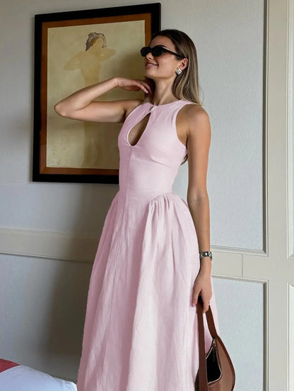 Solara – Linen Midi Dress
