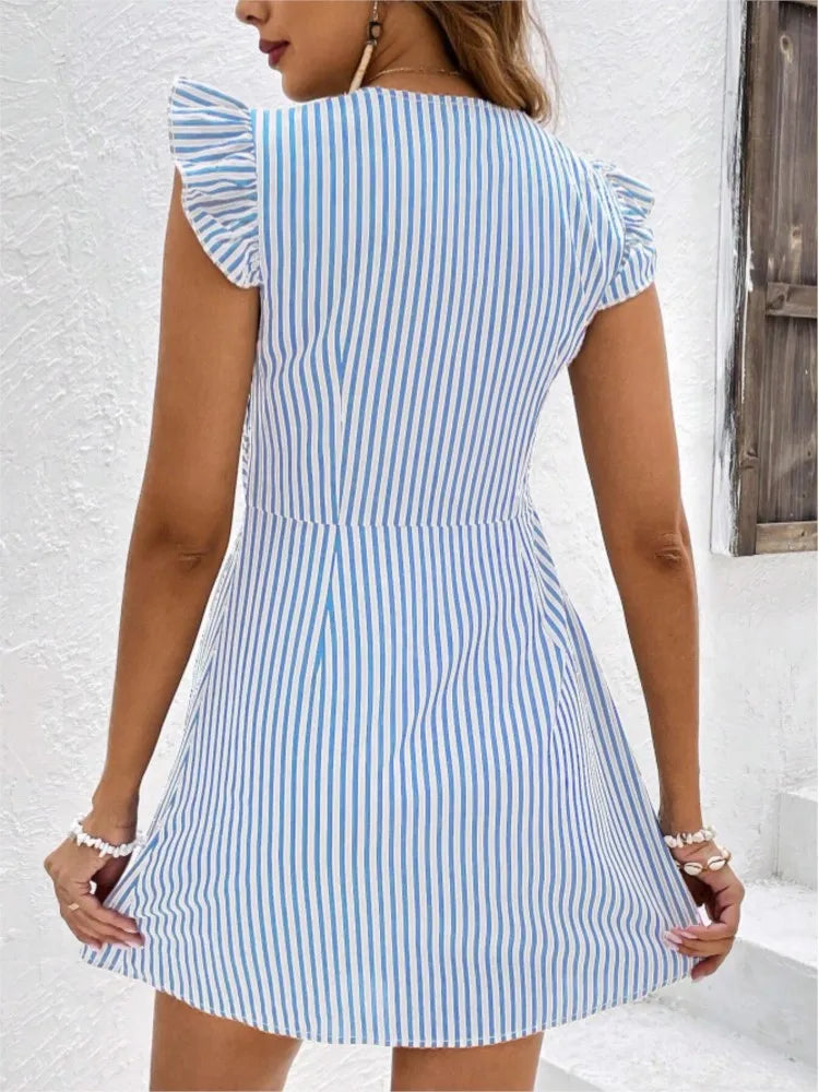 Chloe™ | Striped Ruffle Day Dress