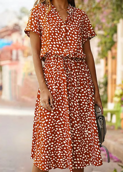 Elena Vintage Printed Summer Dress