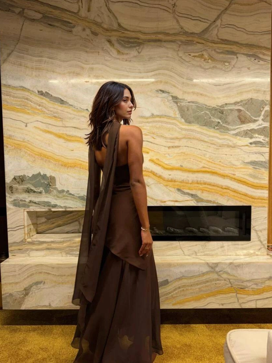 Isla  | Chic Spliced Tube Dress & Scarf Set