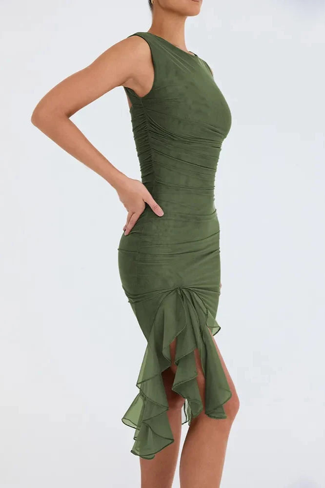 Charlotte Monroe | Ruffled Midi Dress