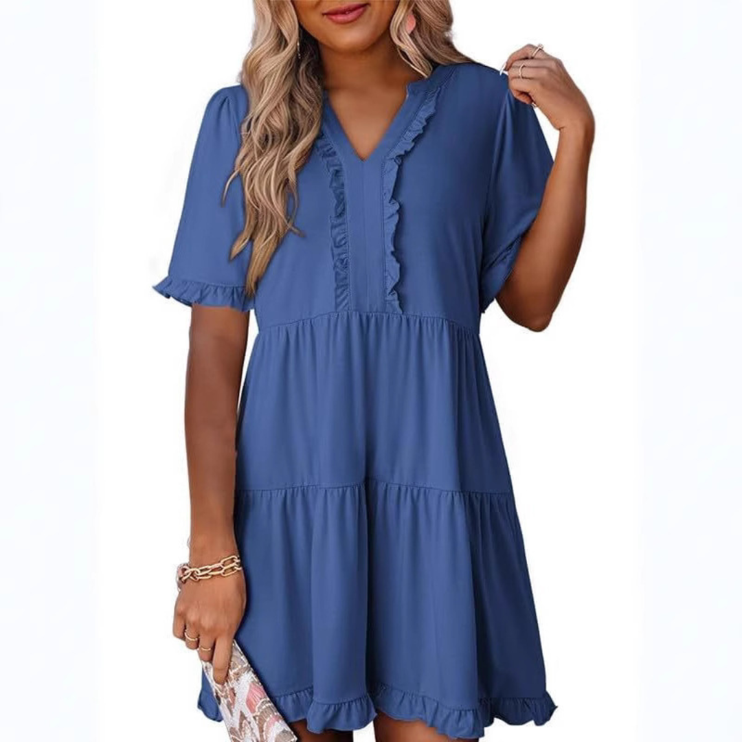 Liorin – Effortless V-Neck Mini Dress