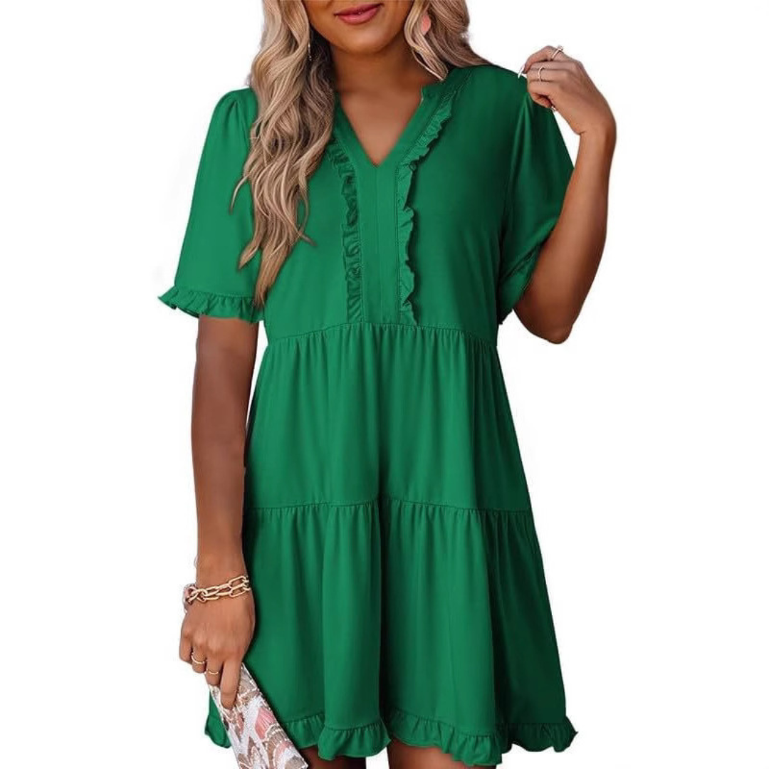 Liorin – Effortless V-Neck Mini Dress