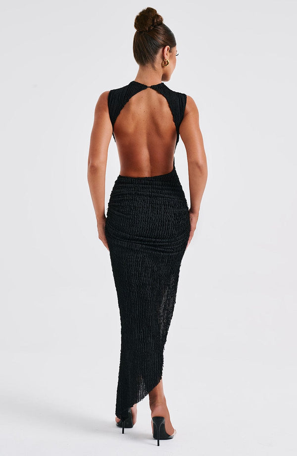 Zephyra – Textured Asymmetric Midi Dress