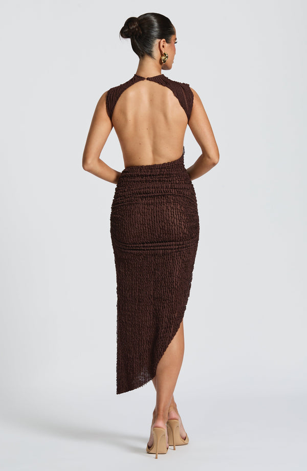 Zephyra – Textured Asymmetric Midi Dress