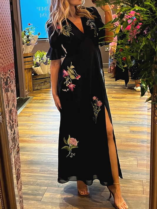 Isabelle |  Floral Embroidered Elegant Dress