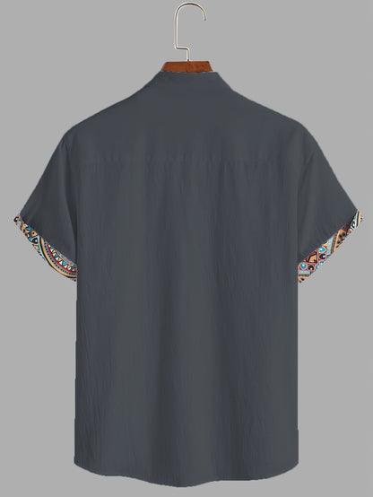 Ezra Cole | Color Block Tribal Cotton Shirt