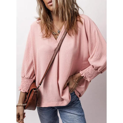 Talyra – Casual Oversized V-Neck Tunic Top
