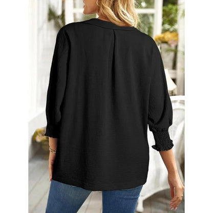 Talyra – Casual Oversized V-Neck Tunic Top