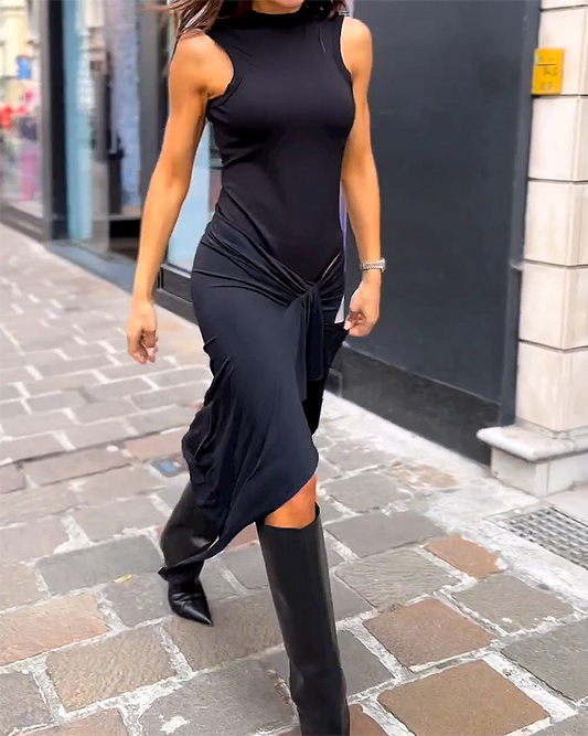 Elara  | Graceful Long Sleeveless Dress